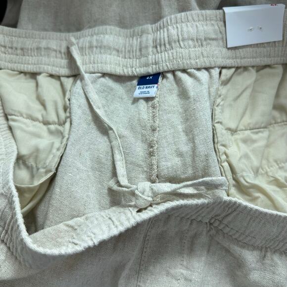 Old Navy Pants Womens 4X High-Waisted Linen Blend Wide Leg Natural Plus Comfort - Picture 7 of 7